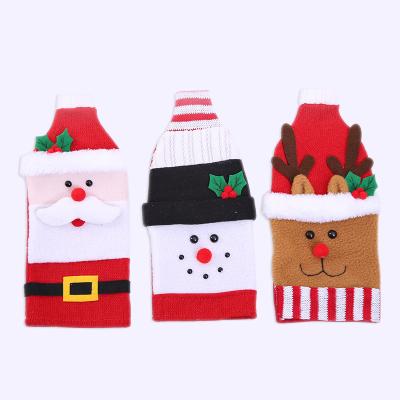 China Merry Christmas Ornament Merry Christmas Wine Bottle Cover Jute Bags Christmas Decoration Navidad Wine Cover for sale