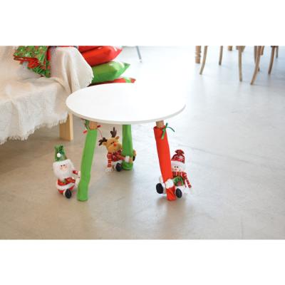 China Hot Selling Fleece Fabric Christmas Decoration Table Chair Leg Cover for sale