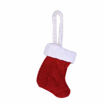 China Christmast Ornament Wholesale Most Popular White Christmas Red Stocking Cute Christmas Decoration Indoor Socks for sale