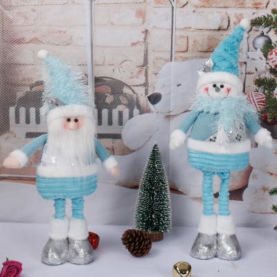 China Large Size Retractable Christmas Dolls Santa Claus Snowman Toys Retractable Christmas Gift for Kid Christmas Tree Ornament for sale