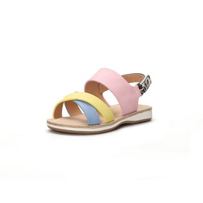 China Flat 2021 Stylish Comfortable Leather Colorful Kids Summer Dress Sandals Shoes Girls Flats Sandals for sale