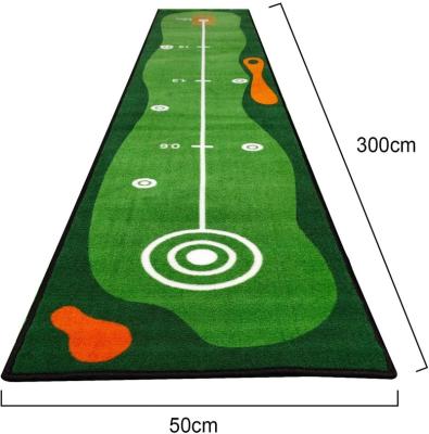 China For Golf Shop 18 Years Factory Logo Indoor Outdoor Home Office Custom Golf Practice Putting Mat for sale