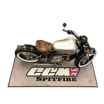 China Waterproof Custom Rubber Garage Mat Motorcycle Workshop Mat Mine Motocross Parking Guide Mat for sale