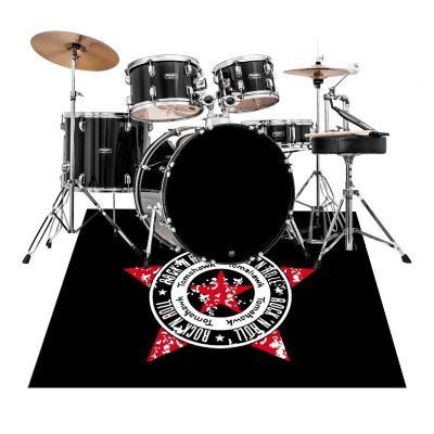 China Floor Non Slip Music Drum Kit Mat Pad Anti Slip Logo Drum Set Kit Cover Spin Mat for sale