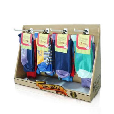 China Durable Corrugated Countertop Goods POP Retail Store Happy Socks Display Stand Rack for sale