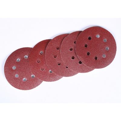 China Manufacturer Round Garnet Disc Sandpaper 5 Grinding Polishing Inch 125mm With 8 Holes Sand Paper Abrasive for sale