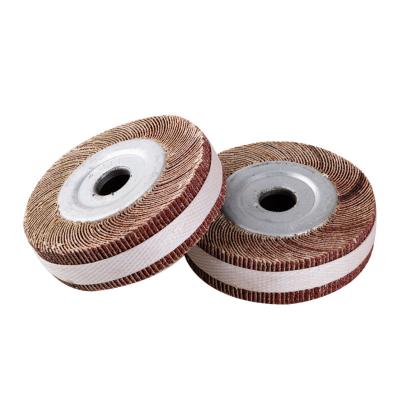 China 100*25*16mm 60#/80# Grit Flap Wood Emery Grinding Flap Grinding Polishing Abrasive Wheel for Stainless Steel Polish for sale