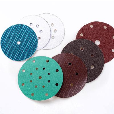 China Grinding Polishing Abrasives Round Sand Paper 5 Inch 8 Holes Aluminum Oxide Sanding Discs For Polishing for sale