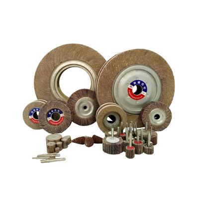 China Durable Die Grinder Large Diameter Aluminum Oxide Fin Wheel Grinding With Screw Thread Hole for sale