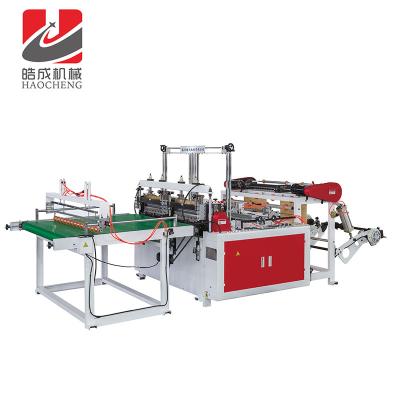 China Hotels Double Channel Fresh Cut Hot Sealing Plastic Shopping Bag Making Machine for sale