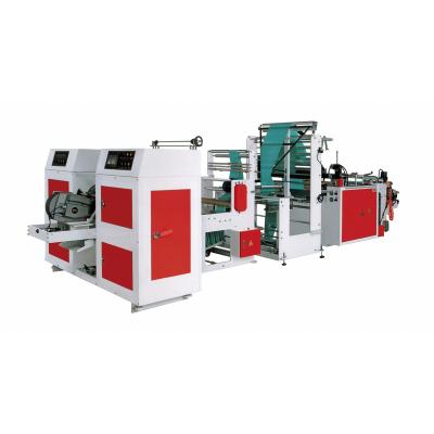 China Factory Fully Automatic Twice V-fold Bottom Sealing Bag-on Roll Making Machine HC-WZ700-900 for sale