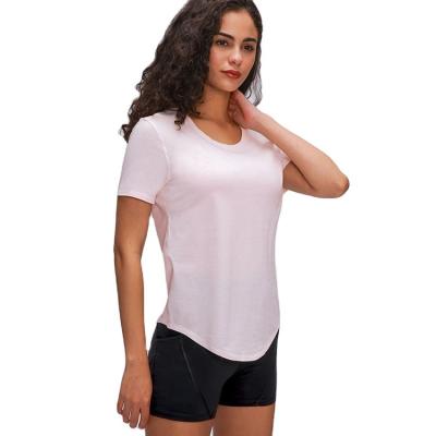 China Manufacturer Supply Reversible Women Breathable Short Sleeve Fitness Yoga Wear Gym T-Shirt for sale