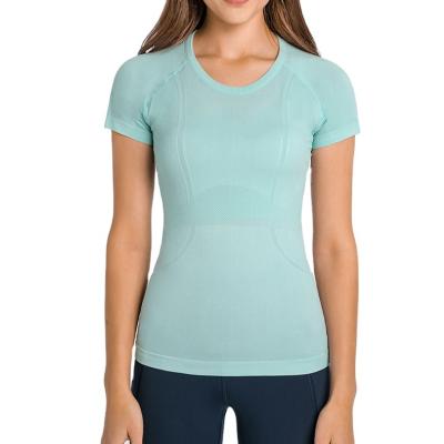 China Custom Made Sustainable Sports Workout Yoga Gym T Shirts Breathable For Women for sale