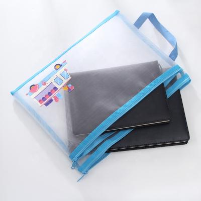 China Large Capacity Lightweight High Quality A4 Folder Pocket Mesh Zipper Bag for sale