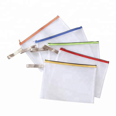 China Fashion\Comfortable Wholesale Clear Nylon Bag\Document Folder Zipper Mesh Factory Low MOQ 2019 Goods for sale