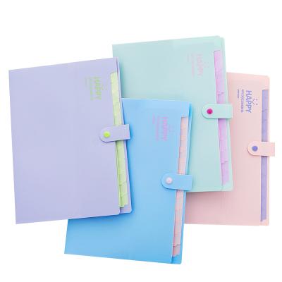 China Beautiful A4 12 Grid File Folder Document Folder Budget Binder Portable Korean Korean Smile Expanding Bag for sale