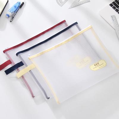 China Recyclable custom fashion a4 document file folder bag ziplock custom multifunctional folder bag with handle for sale