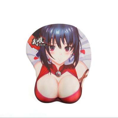 China Fashion Gift Cartoon 3D Silicone Breast HOT Mouse Pad With Wrist Support Korean Japan Anime Mouse Pad for sale