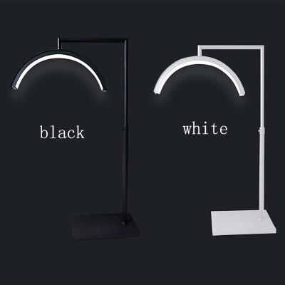 China Mini Arched LED Ring Half Moon Floor Lamp Eyelash Lamp Tattoo Beauty Lamp Moonlight Eyelashes Beauty Industry for sale