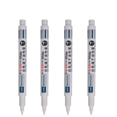 China G-330 Fiber Optic Wires Pen Promotional Geemarker White Permanent Oil Marker Pen Marking for sale