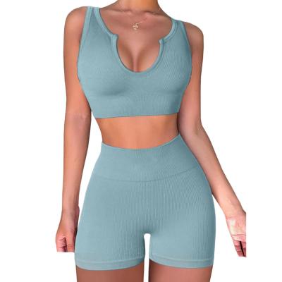 China Sweat-Wicking 2021 Support Spandex Nylon Gym Fitness Sets Sweat Wicking 2pcs for sale