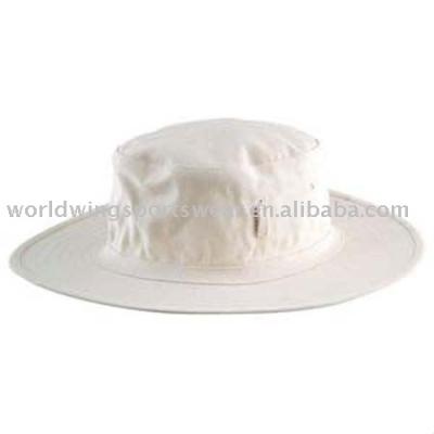 China Sporty Mens Beige Canvas Embroidered 100% Cricket Hat for sale