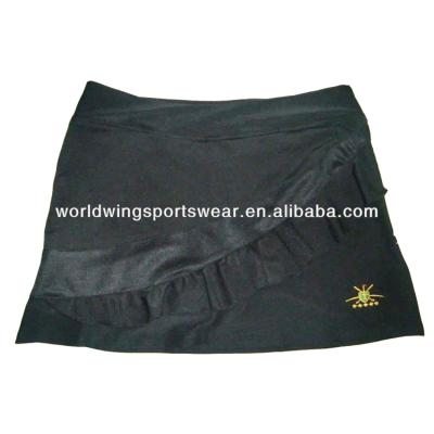 China Cool Dry Black Embroidered Custom Ladies Polyester Spandex Fashion Golf Skorts WWSG009 for sale