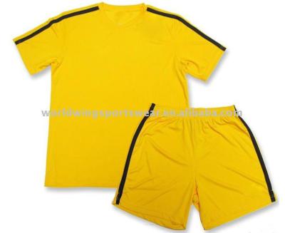 China Soccer Sets Mens Yellow And Black 100% Polyester Singlet for sale