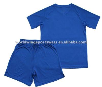 China 100% Polyester Royal Blue Soccer Jersey Sets Mens for sale