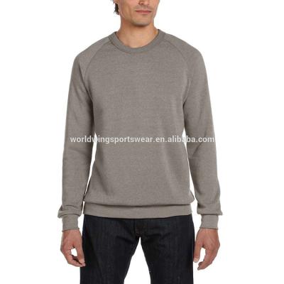 China Custom Made Plain Gray Polycotton Eco Alternative Anti-pilling Men's Shearing Tri-Blend Crewneck Pullover Sweater for sale