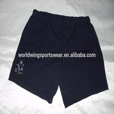 China Breathable Unisex Custom Made Polyester Spandex Navy Blue Stretch Plain Four Way Training Shorts for sale