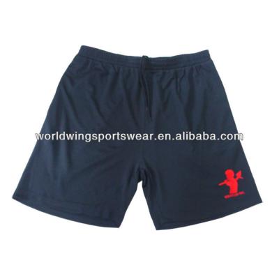 China Mens Cooldry Embroidered Black 100% Polyester Training Shorts Antibacterial for sale