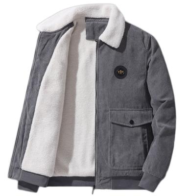 China Sustainable Men's Corduroy With Cashmere Lining Soft Warm Winter Jacket for sale