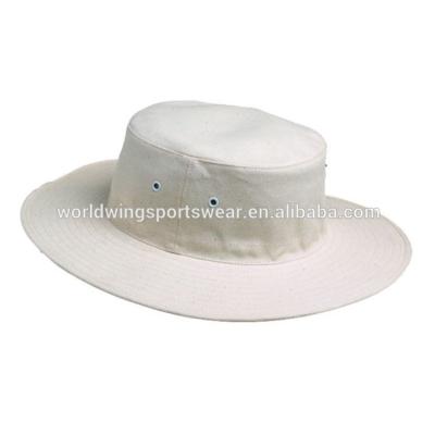 China COMMON canvas solid off white with 2 metal grommets on each side cricket/referee hat for sale