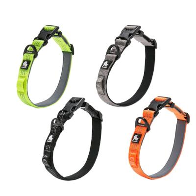 China Padded Adjustable Heavy Duty Soft Nylon Webbing Forming Unique Private Label Fancy Wholesale Dog Collars for sale