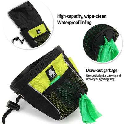 China Durable Waterproof Nylon Dog Treat Bag Pet Snacks Training Pouch Resealable Portable Sports Waist Bag for sale