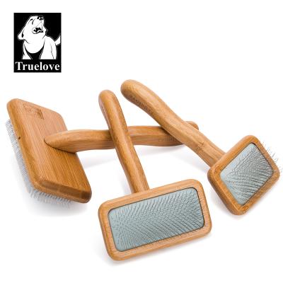 China Wholesale Viable Beloved Dog Cat Hair Brush With Handle Pet Cleaning And Grooming Products Bamboo Wooden Brush for sale