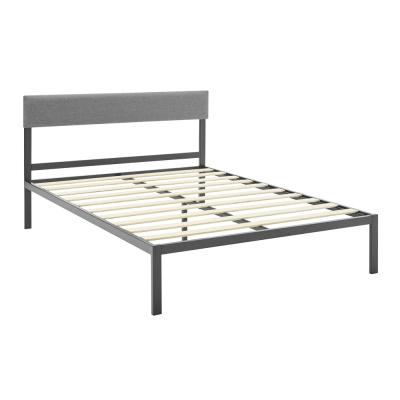 China Other Kind Bed Frame Height Platform Bedstead Metal With Wooden Home Furniture Bedroom Furniture Soft Slat Bed for sale