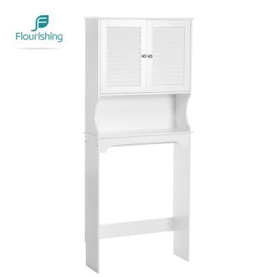 China White Washroom Furniture Environmental Friendly Modern Bathroom Top Over Toilet MDF Storage Cabinet for sale