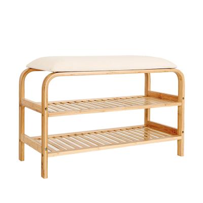 China Wholesale new eco bamboo shoes rack organizer 2 tier for sale