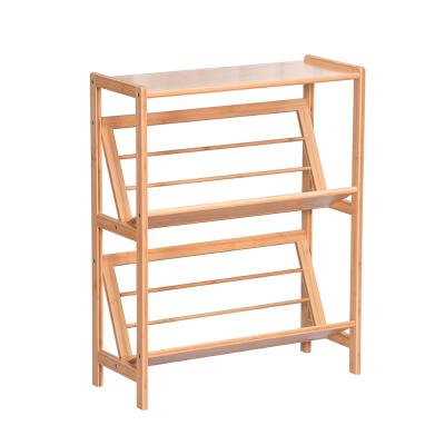 China Cheap New Home Space Saving Living Room Furniture 2 Tier Bamboo Decoration Price Bookcase Shelf for sale