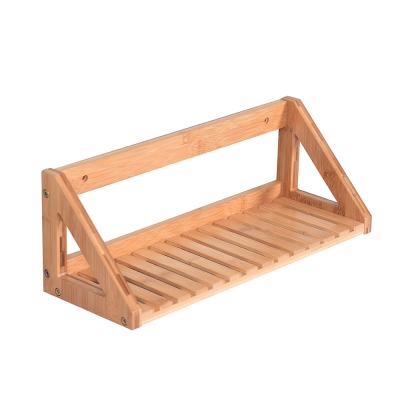 China New Arrival Bamboo Wall Mounted Storage Rack Display Stand For Home Office for sale