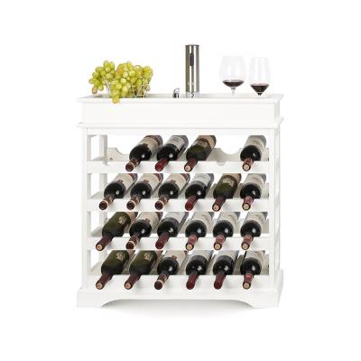 China Sustainable Wooden Stackable 4 Tier MDF Storage Wine Rack for sale