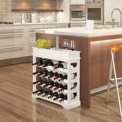 China Sustainable Wholesale Freestanding MDF Rack Floor Wooden Wine Rack for sale