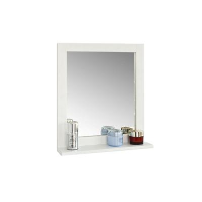 China MDF frame mirror hotel glass wall contemporary home environment friendly pure white bathroom environment friendly with shelf for sale