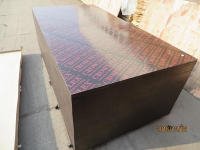 China CROWNPLEX brand film faced plywood,poplar core.Brown film faced Plywood.18mm cheap poplar crown  brand film faced plyw for sale