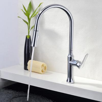 China Contemporary Flexible Pull Down Sprayer Hot And Cold Water Faucet Mixer Taps Gourmet Kitchen Faucets for sale