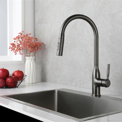 China Kitchen Faucets Splash Proof Metered Pull-Down Head Cold And Hot Household Vegetable Basin Sink Zinc Copper Alloy Faucet With Rotate for sale