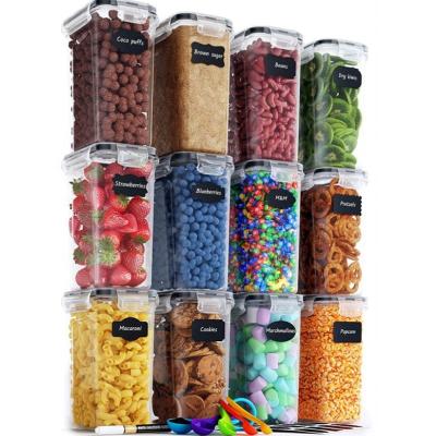 China 12 Packs 2L BPA Free Plastic Food Storage Containers Airtight Dry Warmer Food Container Viable for sale