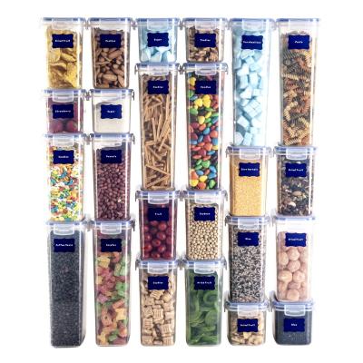 China 24 Pack PBA Modern Plastic Free Shipping Plastic Kitchen Storage Containers Food Containers Airtight Dry Storage Containers for sale